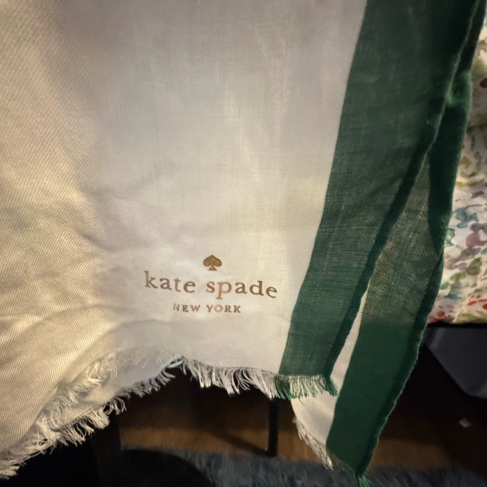 Kate Spade Cream and Green Scarf
